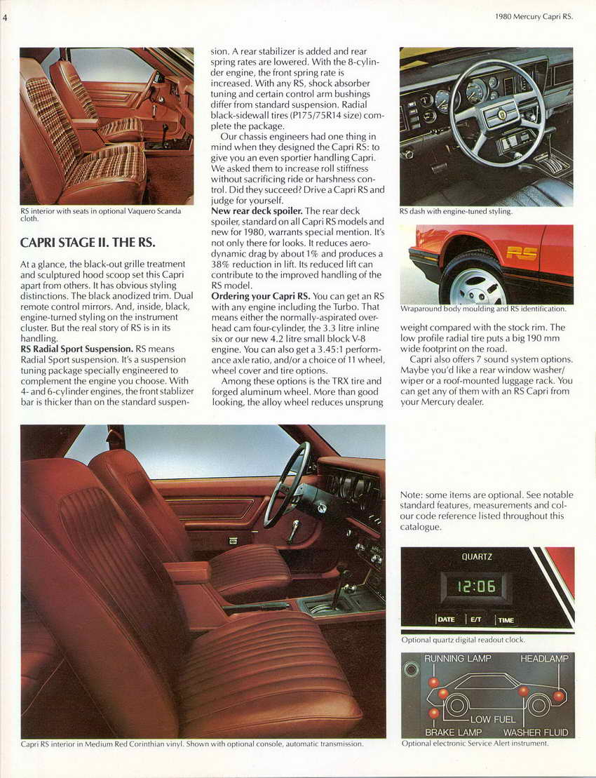 1980 Mercury Capri Canadian Brochure Page 5